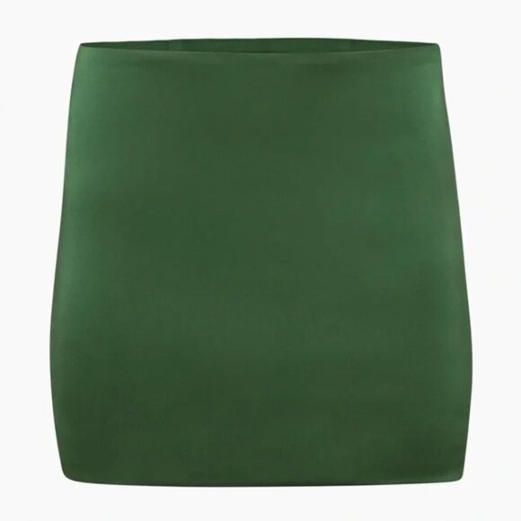 Aritzia Dresses & Skirts - Aritzia Sunday Best Rocoo Satin Mini Skirt in Nature Green Size 6